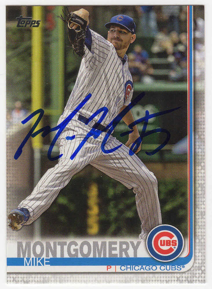 Mike Montgomery Signed Chicago Cubs 2019 Topps Baseball Card #502 (SCHWARTZ COA)