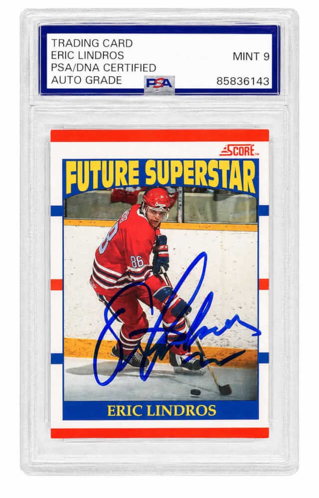 Eric Lindros Signed 1990 Score Future Superstar RC Card #440 - (PSA - Auto 9)