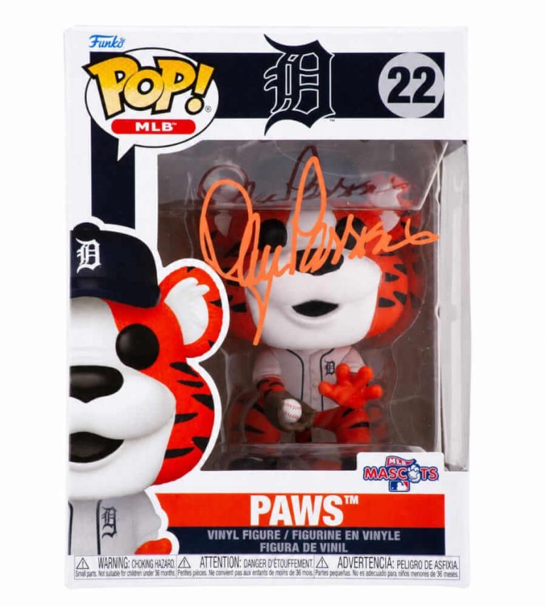 Lance Parrish Signed Tigers 'Paws' MLB Mascot Funko Pop Doll #22 -(SCHWARTZ COA)