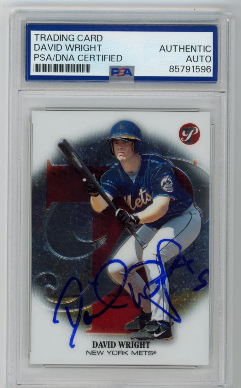 Signed Baseball Card Auto David Wright 2002 Topps Pristine #168 /799 PSA/DNA