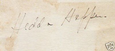 Hedda Hopper Vintage signed autographed Columist FC