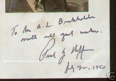 Paul G. Hoffman Vintage signed autograph Executive FC