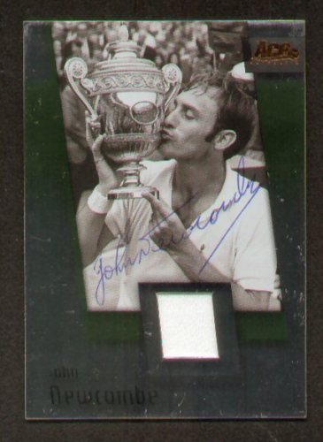 John Newcombe signed 2008 Ace Authentics Material Card