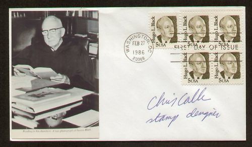 Chris Calle signed auto FDC Stamp Designer / Artist