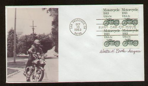 Walter Brooks signed auto FDC Stamp Designer / Artist
