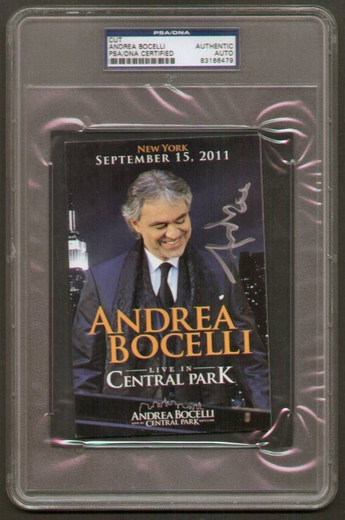 Andrea Bocelli signed Live In Central Park PSA Slabbed