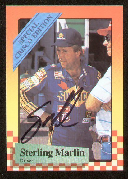 Sterling Marlin signed auto 1989 MAXX Crisco Edition