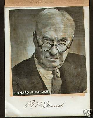Bernard Baruch Vintage signed autograph Financier FC