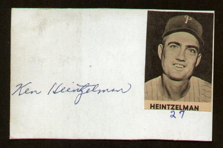 Ken Heintzelman signed autograph auto Vintage Baseball Player Cut d. 2000