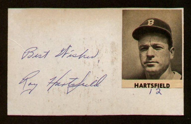 Roy Hartsfield signed autograph auto Vintage Baseball Player Cut d. 2011