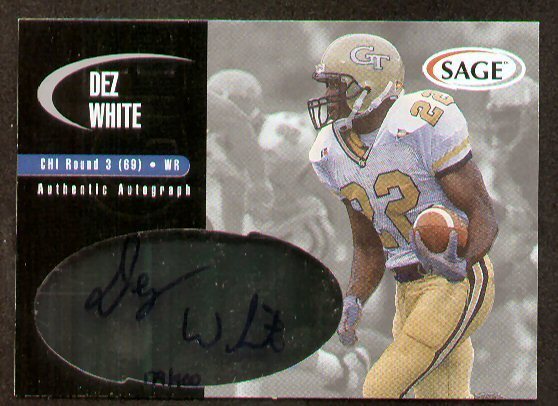 Dez White signed autograph auto 2000 SAGE Football card 179/400
