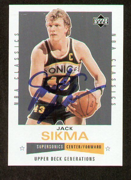 Jack Sikma signed autograph auto Upper Deck Generations Trading Card