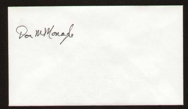 Donald Ray McMonagle signed autograph auto Envelope / Cover NASA Astronaut