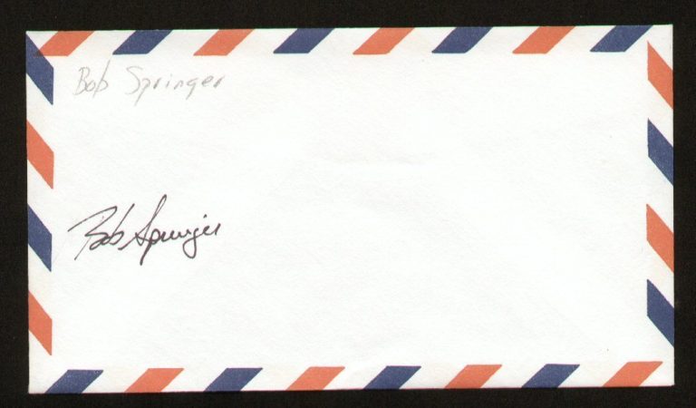 Robert Clyde Bob Springer signed autograph auto Envelope / Cover NASA Astronaut
