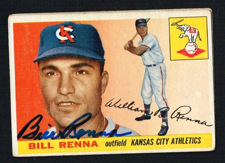 Bill Renna #121 signed autograph auto 1955 Topps Baseball Trading Card