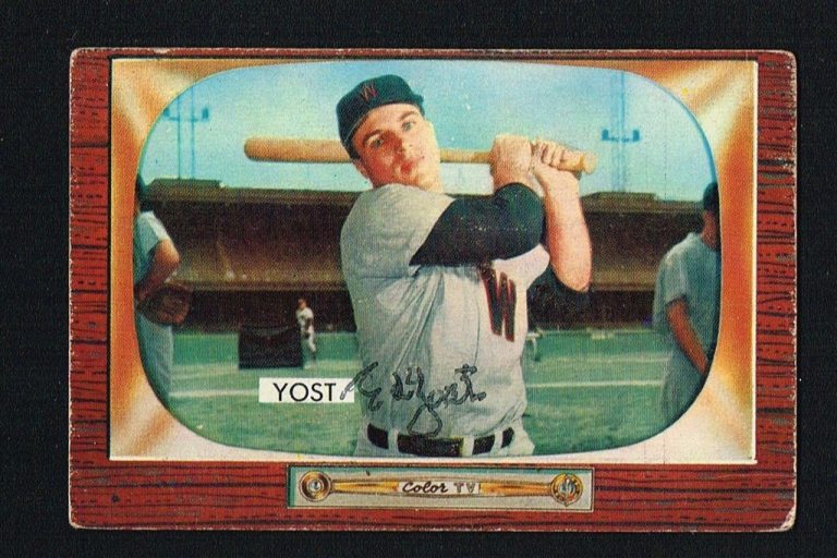 Eddie Yost No. 73 signed autograph auto 1955 Bowman Baseball Trading Card