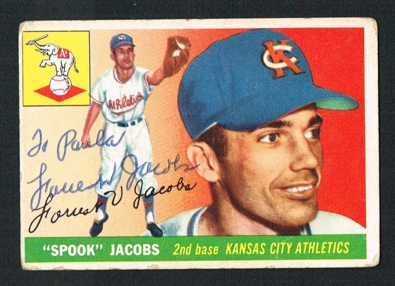 Forrest Spook Jacobs #61 signed autograph auto 1955 Topps Baseball Trading Card