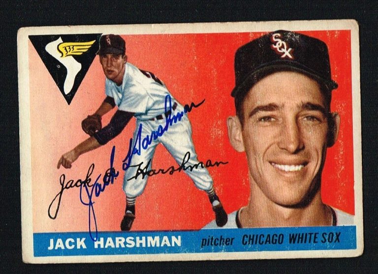 Jack Harshman #104 signed autograph auto 1955 Topps Baseball Trading Card