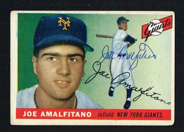 Joe Amalfitano #144 signed autograph auto 1955 Topps Baseball Trading Card