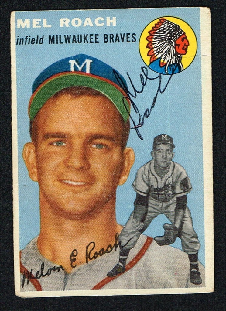 Mel Roach #181 signed autograph auto 1954 Topps Baseball Trading Card