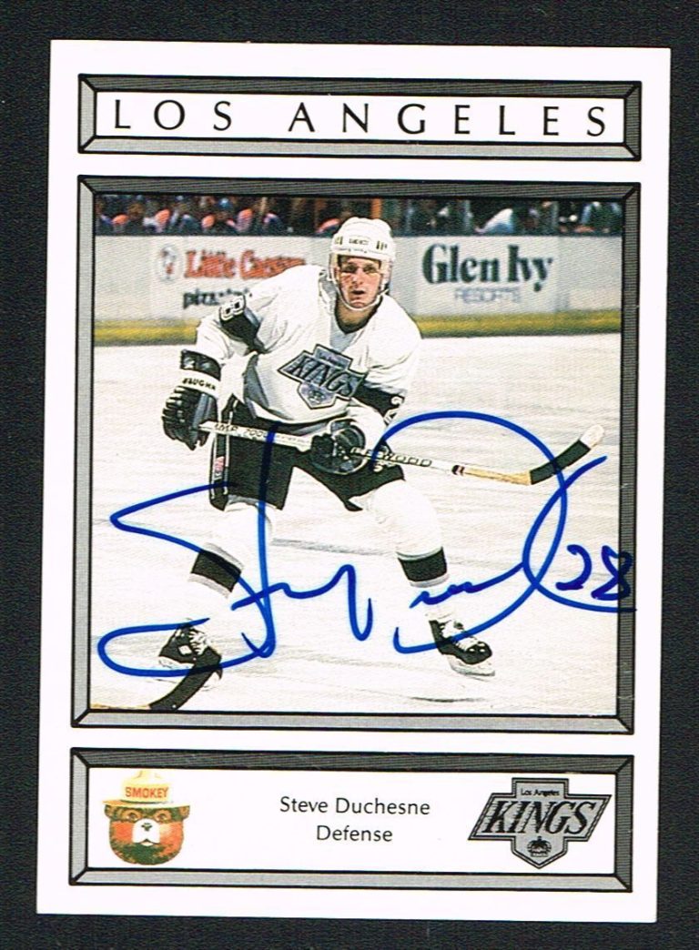Steve Duchesne signed autograph auto L.A. Kings 1989 Smokey Bear Trading Card