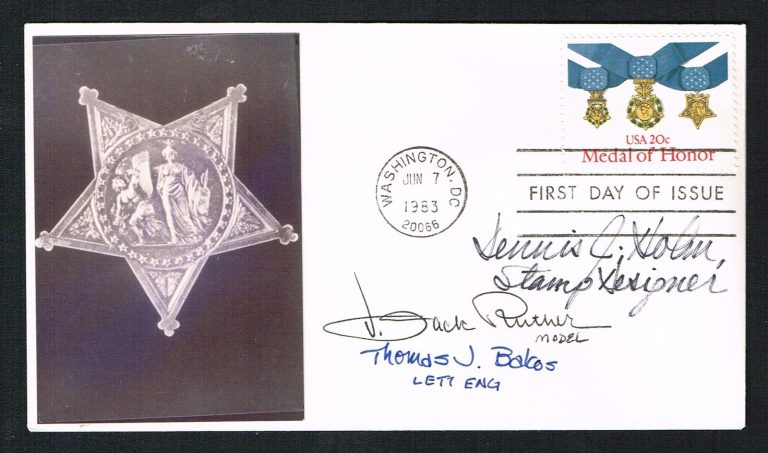 Dennis Holm, Jack Ruther & Thomas Bakos signed autograph FDC Artist / Designer