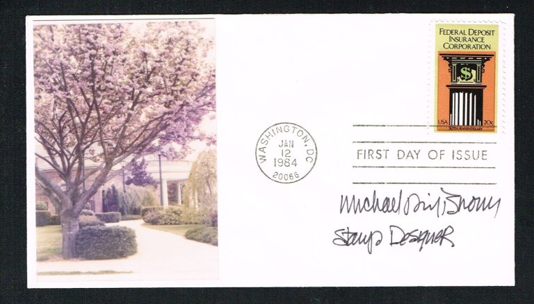 Michael D. Brown signed autograph Postal Frist Day Cover FDC Stamp Designer