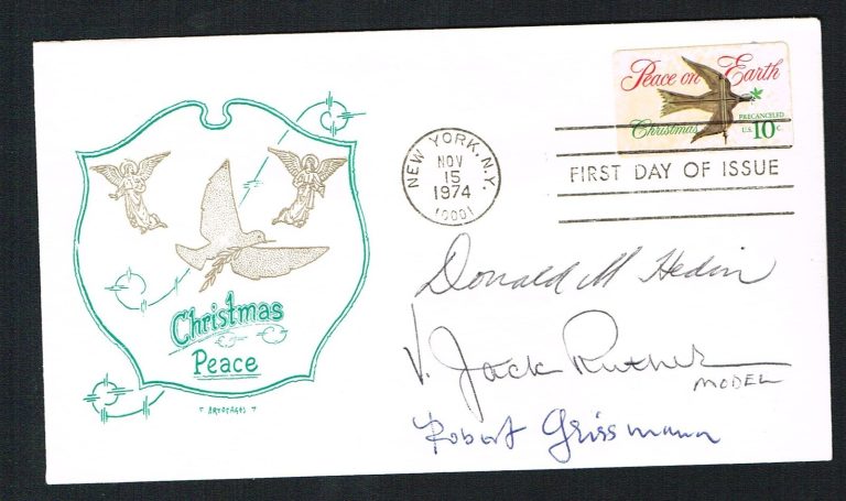 Robert Gusmann, Donald Hedin & V. Jack Ruther signed autograph Stamp FDC Artist