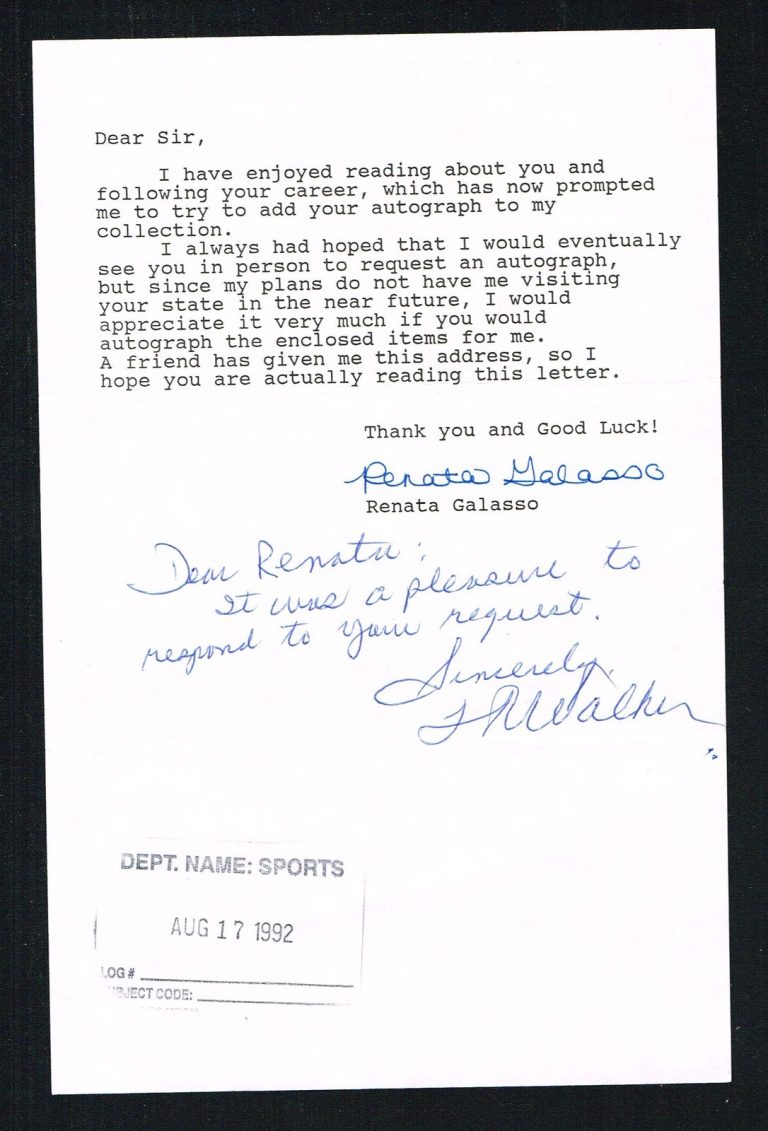 LeRoy T. Walker signed autograph auto letter former USOC President
