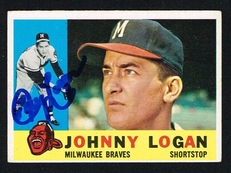 Johnny Logan #205 signed autograph auto 1960 Topps Baseball Trading Card