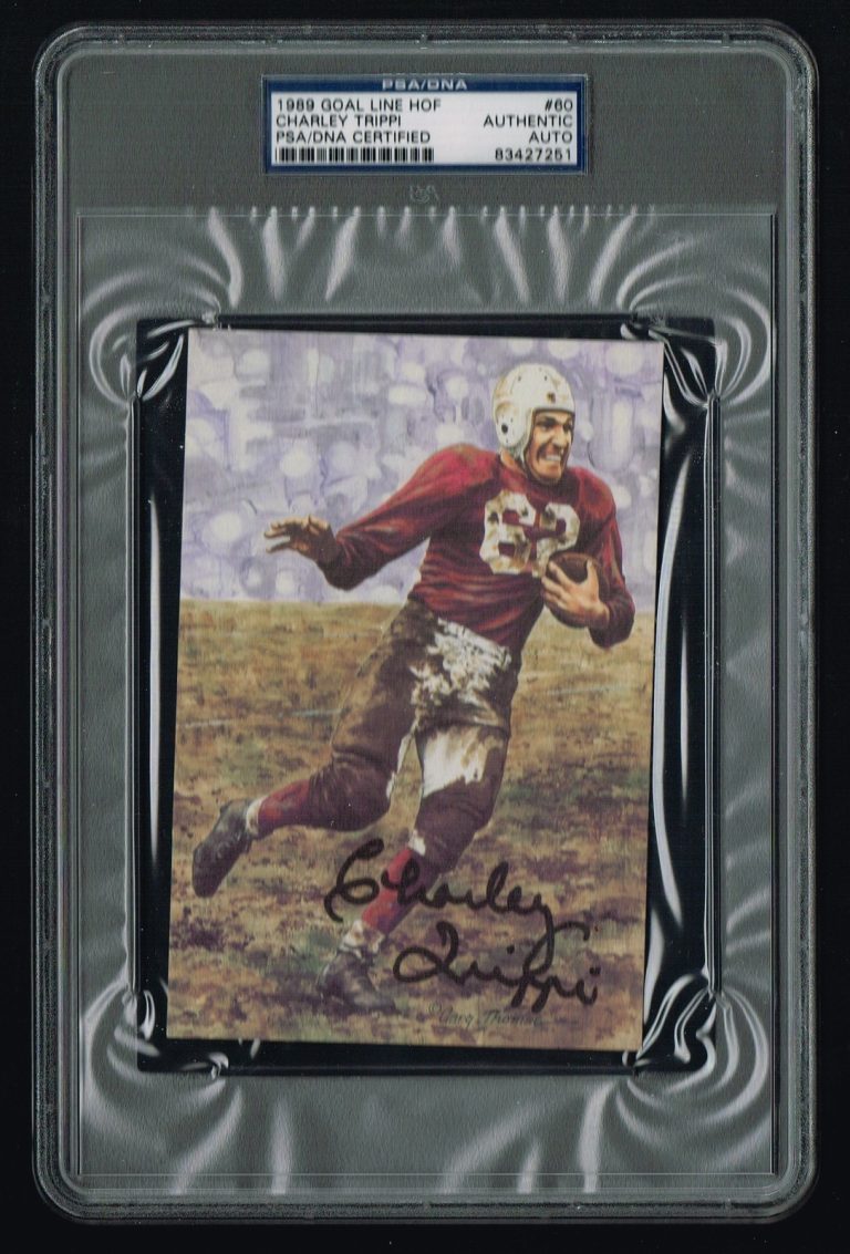 Charley Trippi Goal Line Art Hall of Fame Card signed autograph PSA/DNA Slabbed