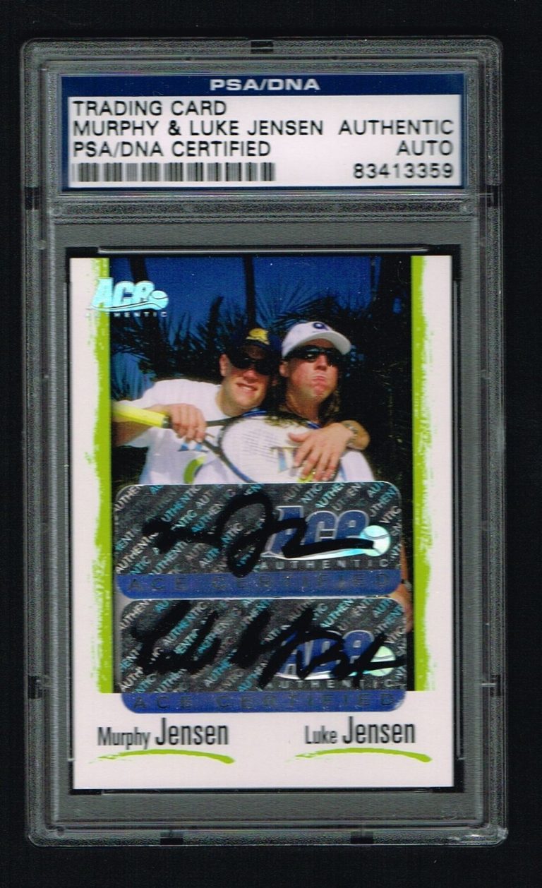 Murphy & Luke Jensen ACE Authentic Tennis Card 1/1 signed autograph PSA Slabbed