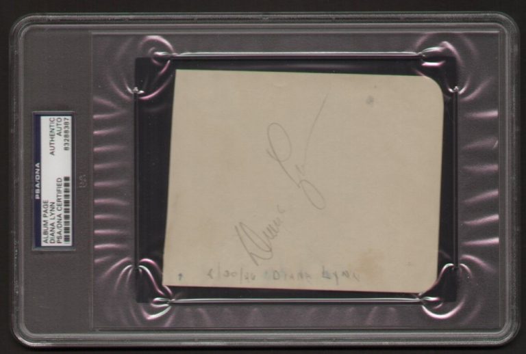 Diana Lynn signed autograph auto Vintage Album Page PSA Slabbed d. 1971