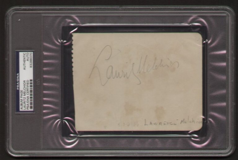 Lauritz Melchior signed autograph auto Vintage Album Page PSA Slabbed d. 1973
