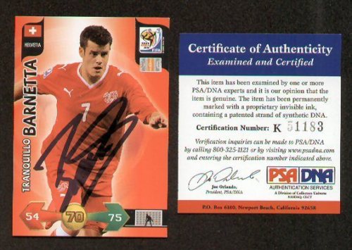 Tranquillo Barnetta signed auto Panini World Cup PSA