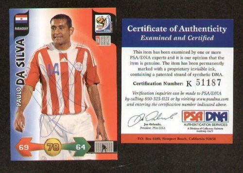 Paulo Da Silva signed auto 2010 Panini World Cup PSA