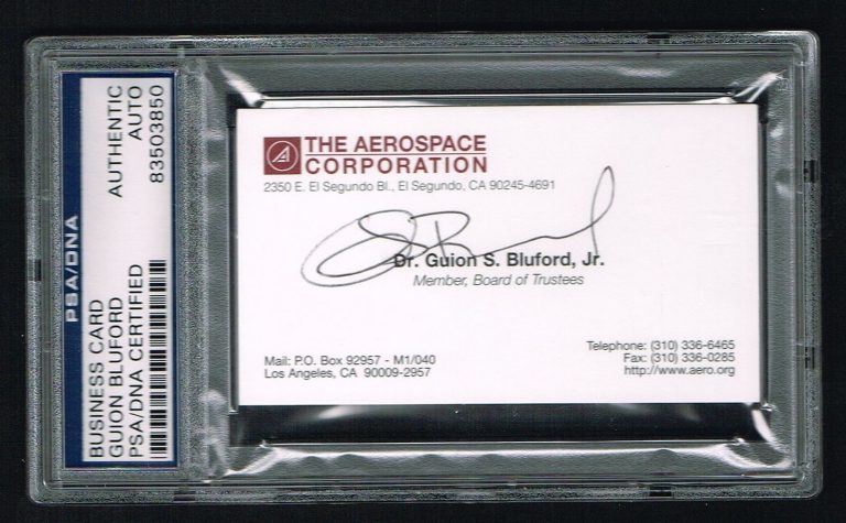 Guion Bluford signed autograph auto Business Card NASA Astronaut PSA Slabbed