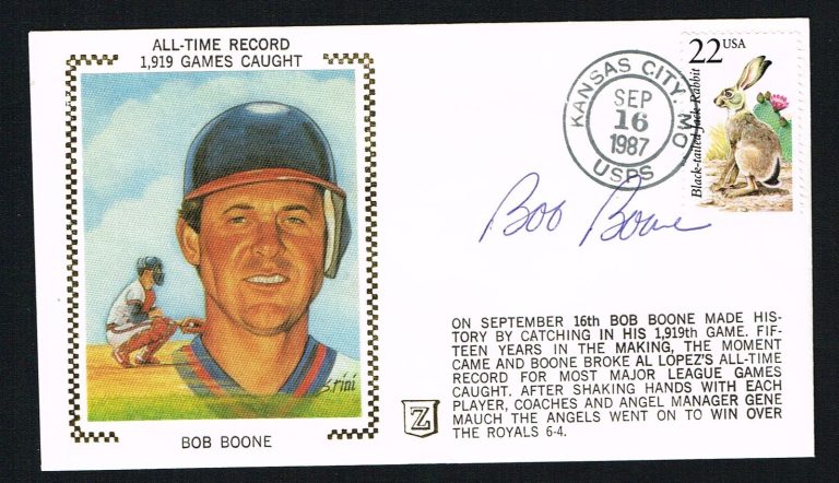 Bob Boone signed autograph auto Postal Cover Former Baseball Catcher and Manager