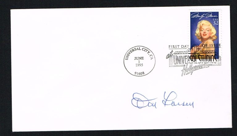 Don Larsen signed autograph auto First Day Postal Cover FDC Perfect Game 1956 WS
