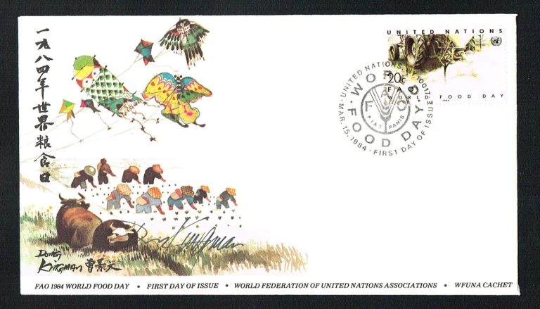 Dong Kingman (d. 2000) signed autograph Postal Cover Chinese American Artist
