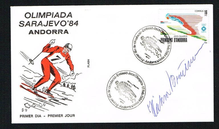 Hakon Brusveen signed autograph auto Postal Cover Cross Country Skier