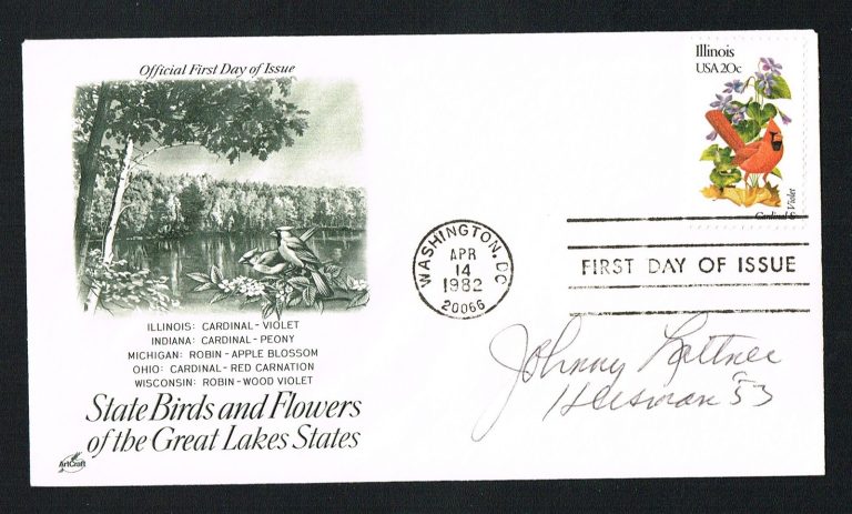 Johnny Lattner signed autograph First Day Cover FDC Heisman Trophy Winner