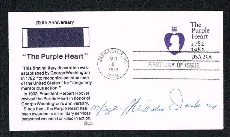 Nicholas Oresko d 2013 signed autograph First Day Cover Medal of Honor Army WWII