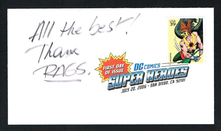 Ralph Rags Morales signed autograph First Day Cover FDC Black Condor Creator