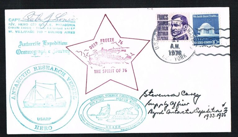 Stevenson Corey signed autograph Postal Cover Byrd Antarctic Expedition Member