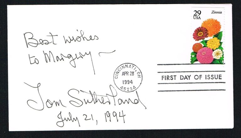 Tom Sutherland signed autograph auto First Day Postal Cover FDC Rifle Shooter