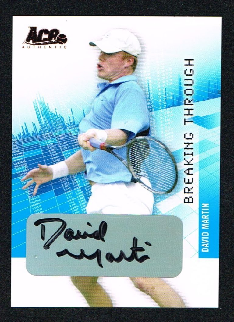 David Martin signed autograph auto 2007 ACE Tennis Breaking Through