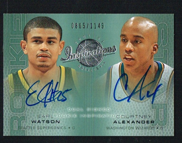 Earl Watson & Courtney Alexander 2002 UD Inspirations signed autograph auto Card