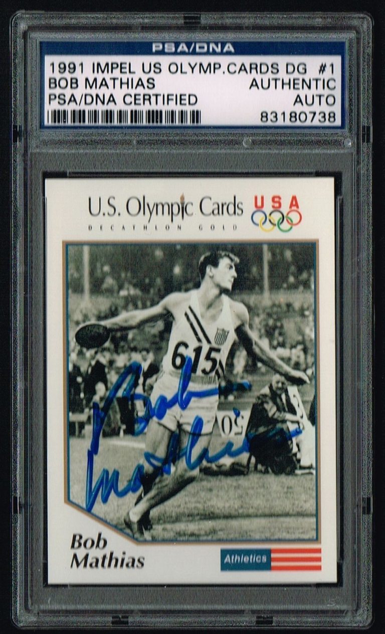 Bob Mathias 1991 Impel US Olympic Cards #1 signed autograph PSA/DNA Slabbed
