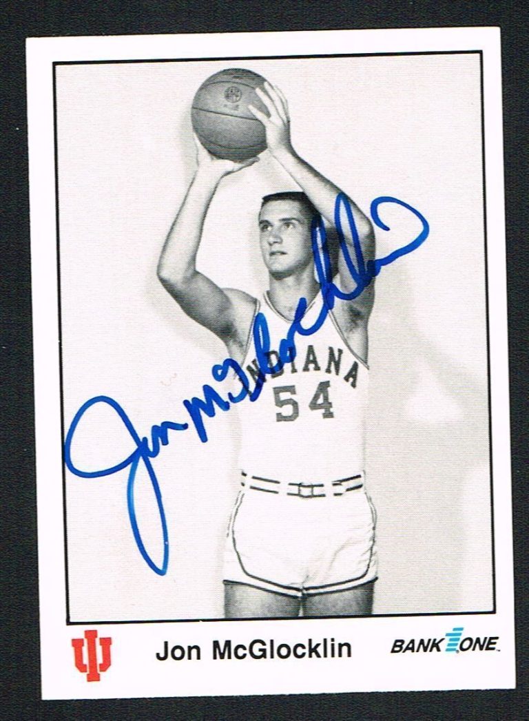 Jon McGlocklin #21 signed autograph 1986 University of Indiana Basketball Card
